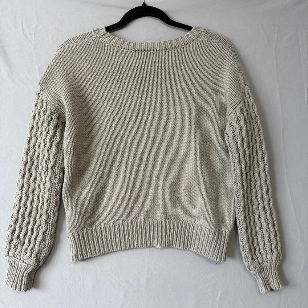 Moon & Madison Womens Knit Sweater Size S Sage Chunky Knit Sleeves Cabincore - Picture 5 of 7
